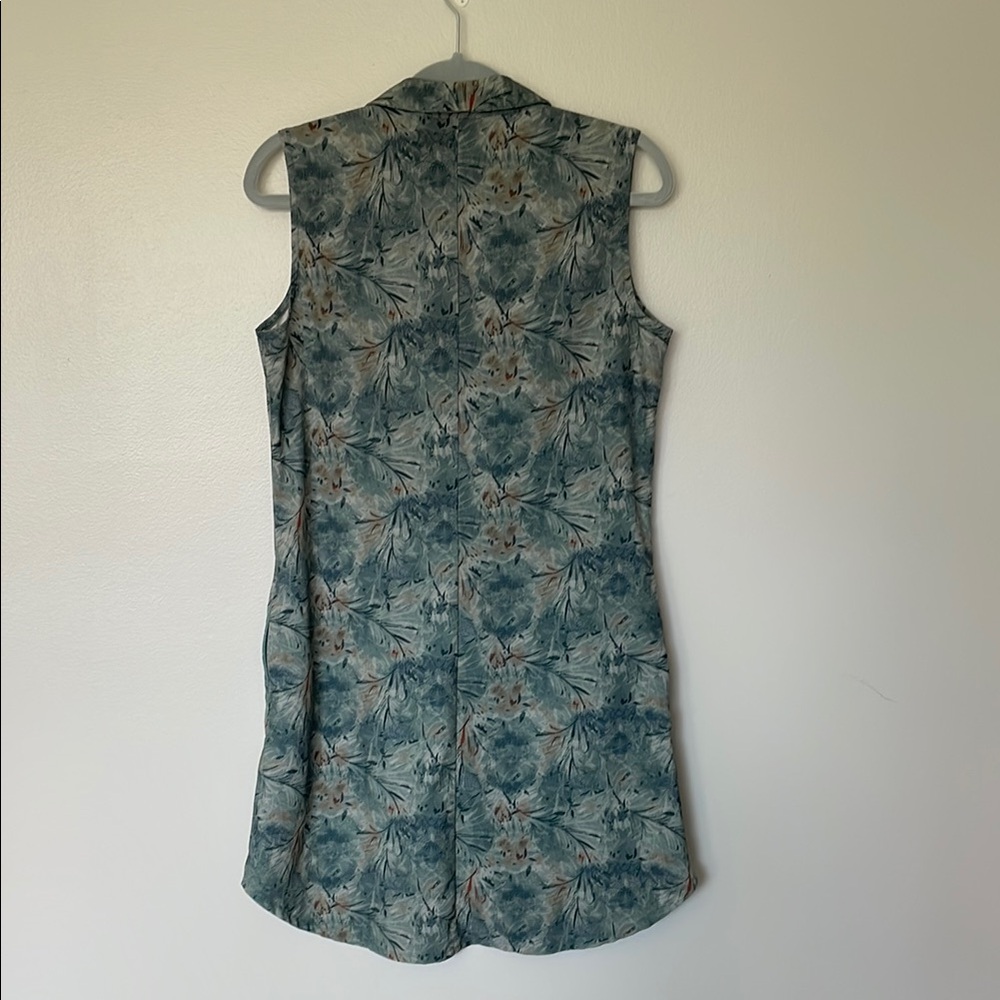 Mondetta Performance Luxury 1/4 Zip Sleveless Floral Green Zip Pockets Size M - Picture 5 of 12